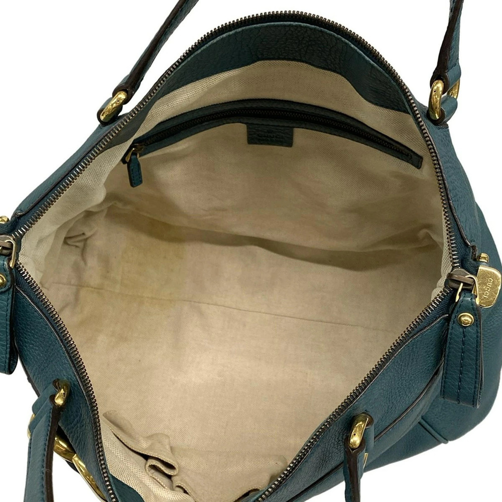 GUCCI handbag blue green leather - Picture 7 of 7